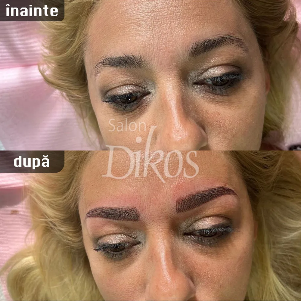 Tatuaje sprâncene - înainte și după - exemplul 23