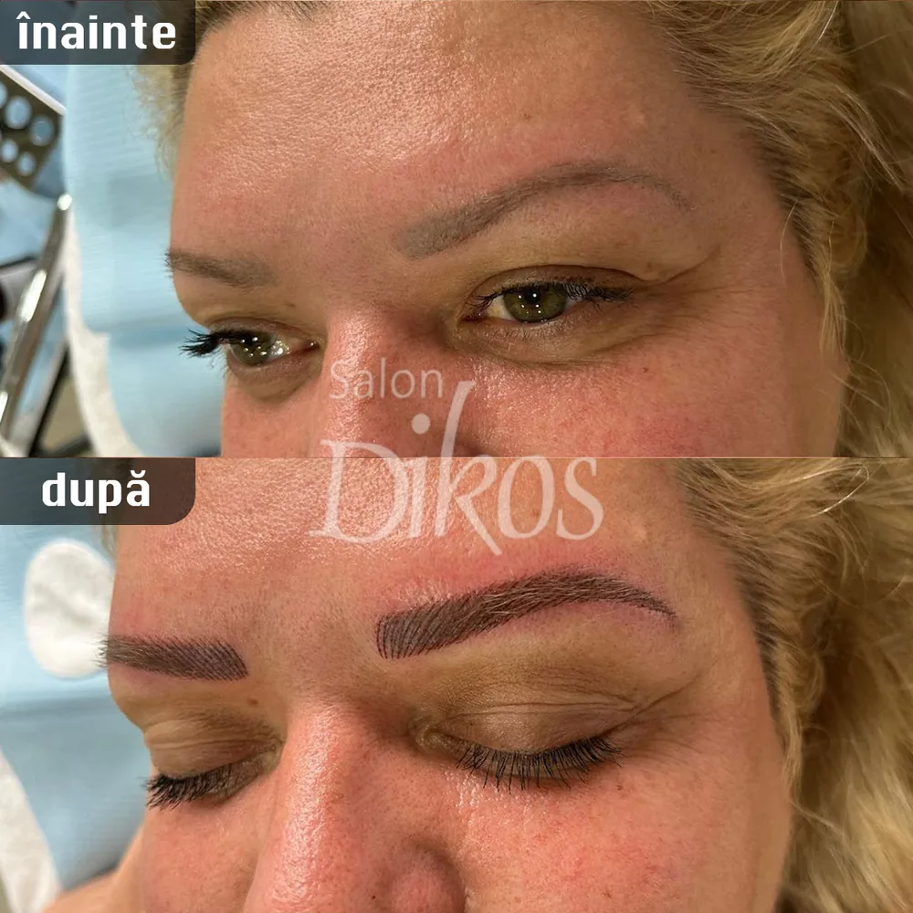Tatuaje sprâncene - înainte și după - exemplul 22